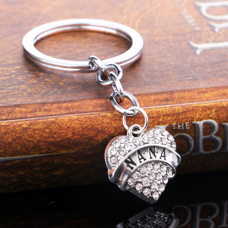 Wholesale Love Alloy Diamond Engraving Key Chain